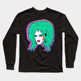 Lill the drag queen 80s block colour Long Sleeve T-Shirt